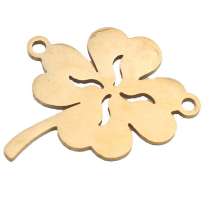 Lucky four-leaf clover connector surgical steel
