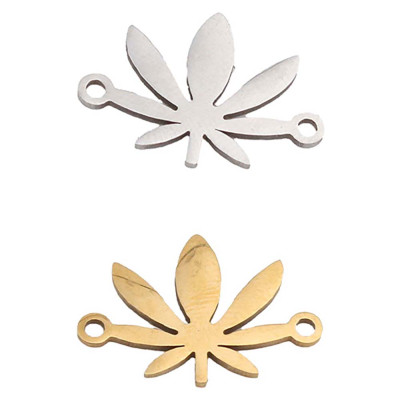Cannabis connector in two color designs, surgical steel