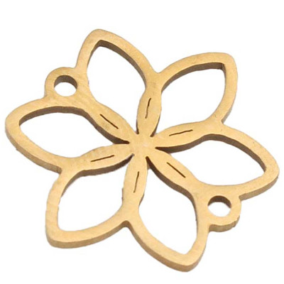 Connector flower in two color designs, surgical steel
