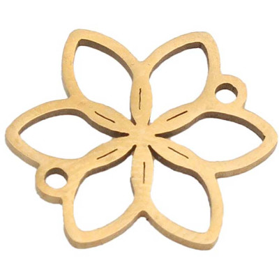 Connector flower in two color designs, surgical steel