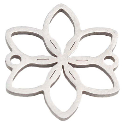 Connector flower in two color designs, surgical steel