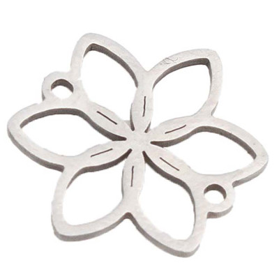 Connector flower in two color designs, surgical steel