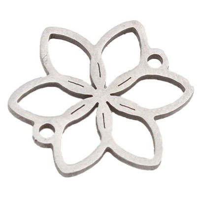 Connector flower in two color designs, surgical steel