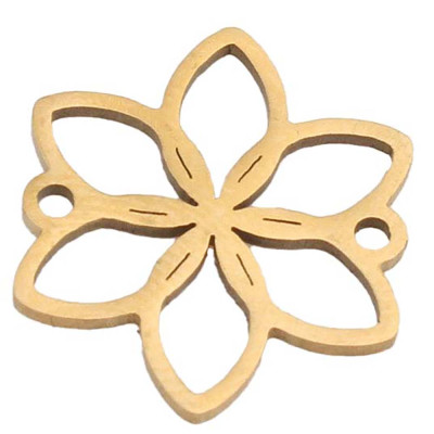 Connector flower in two color designs, surgical steel