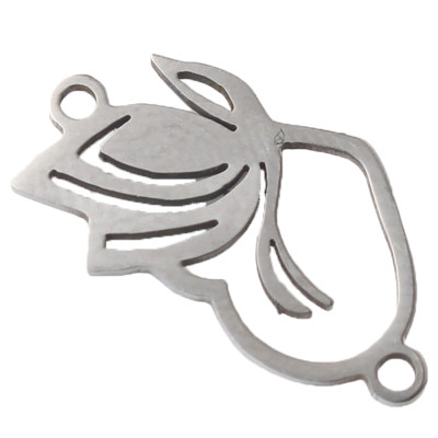 Heart connector with tulip in two color versions, surgical steel