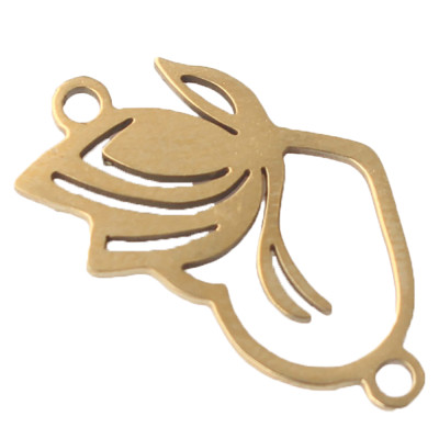 Heart connector with tulip in two color versions, surgical steel