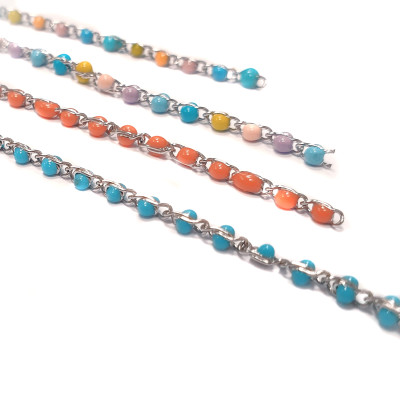 Řetízek s barevnými kuličkami