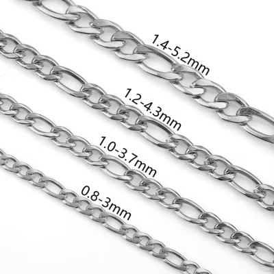 Figaro chain 5 sizes surgical steel 304