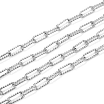 Oval solid chain link 13 or 17mm surgical steel