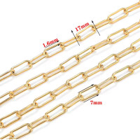 Paperclip Chain 17 × 7 mm or 13 x 7mm | 304 Steel gold plated