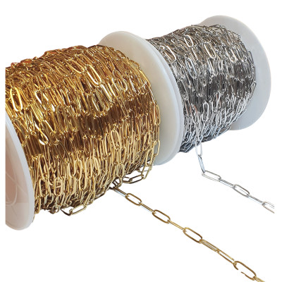 Řetízkovina Paperclip plochý hladký 14,5 × 4,5 mm