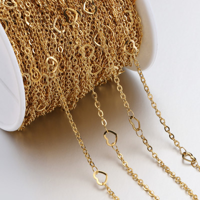 Chain with hearts 2 color options surgical steel