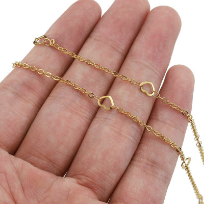 Chain with hearts 2 color options surgical steel