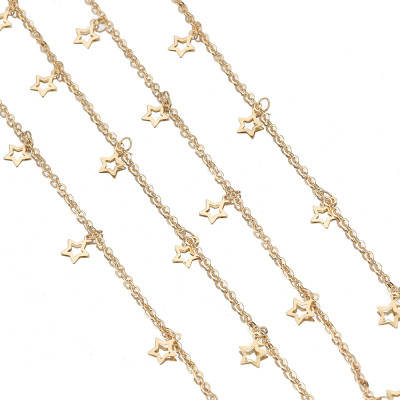 Chain with pendants 5 variants surgical steel gold galvanization