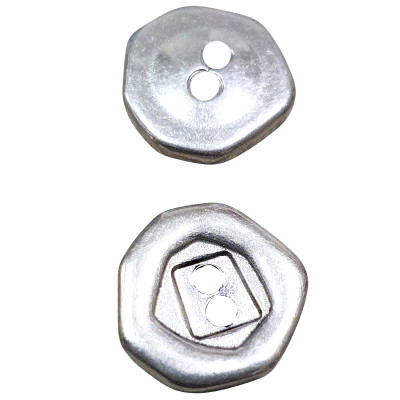 Button two holes made of surgical steel
