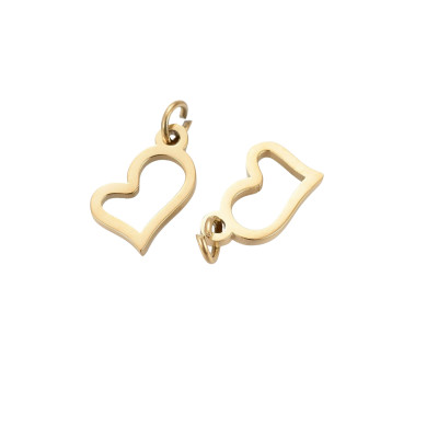 Small heart pendant 8 x 4.5mm made of surgical steel gold galvanization
