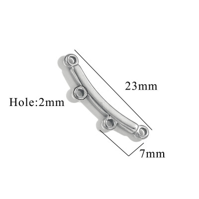 Connector curved rod with eyelets surgical steel