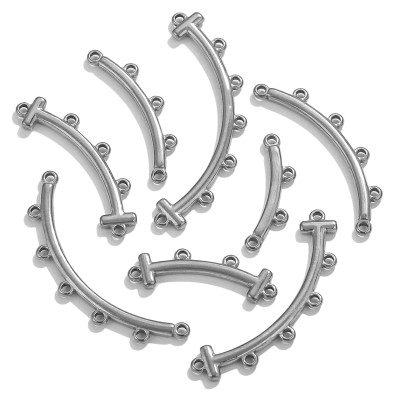 Connector curved rod with eyelets surgical steel