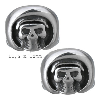Skull shaped bead surgical steel