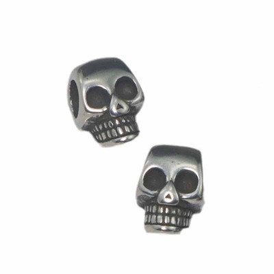 Surgical steel skull bead