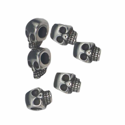 Surgical steel skull bead