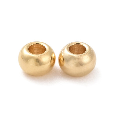 Bead gold electroplating 5mm 2mm hole in surgical steel