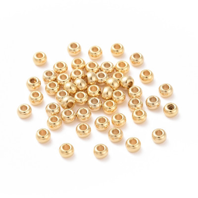 Bead gold electroplating 5mm 2mm hole in surgical steel