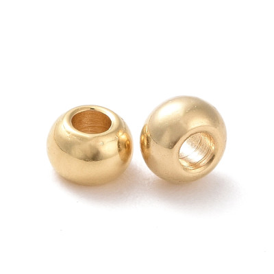 Bead gold electroplating 5mm 2mm hole in surgical steel