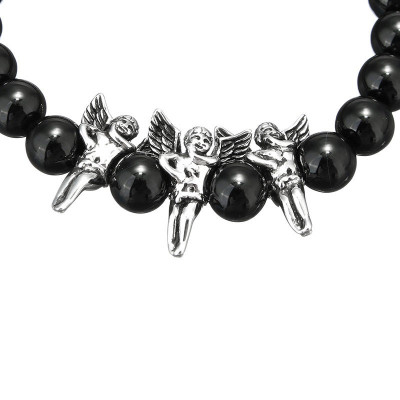 Bead with small hole Baroque angel in surgical steel