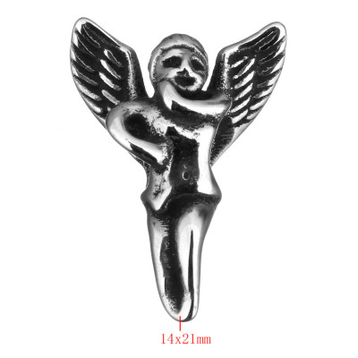 Bead with small hole Baroque angel in surgical steel