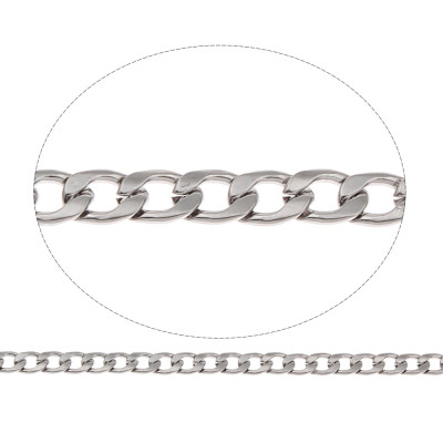 Diamond-Cut Curb Chain 3.8 mm – 304 Stainless Steel