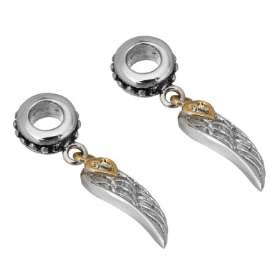 Surgical steel angel wing pendant