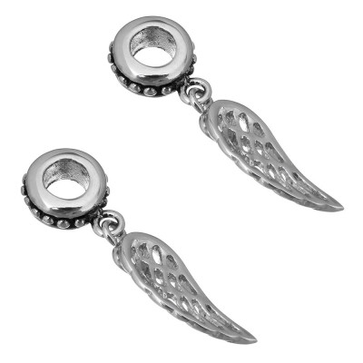 Surgical steel angel wing pendant