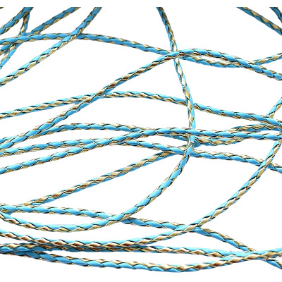 KORD splétaný dvojbarevný Aquamarine + gold 3mm