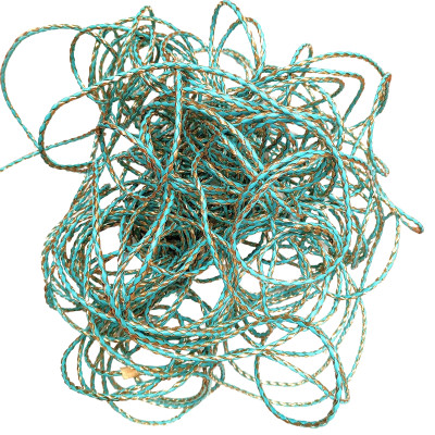 KORD braided bicolour Aquamarine + gold 3mm