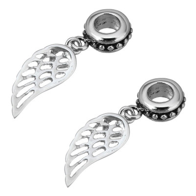 Surgical steel angel wing pendant