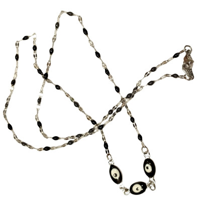 Chain with coloured enamel beads surgical steel