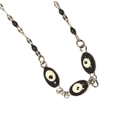 Chain with coloured enamel beads surgical steel