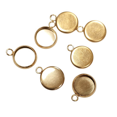 Round bed INNER PART 8mm made of surgical steel in gold plating