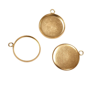 Round bed INNER PART 12mm made of surgical steel in gold plating