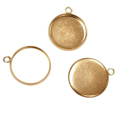 Round bed INNER PART 14mm made of surgical steel in gold plating