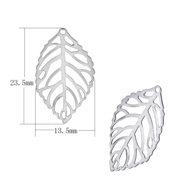 Pendant cut leaf two color variants surgical steel