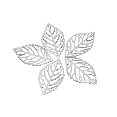 Pendant cut leaf two color variants surgical steel