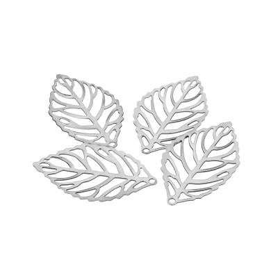 Pendant cut leaf two color variants surgical steel