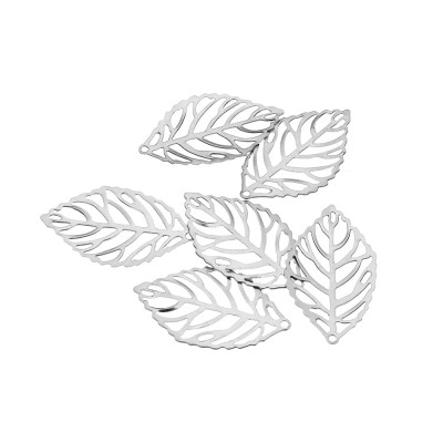 Pendant cut leaf two color variants surgical steel