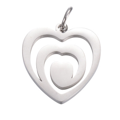 Pendant with heart surgical steel