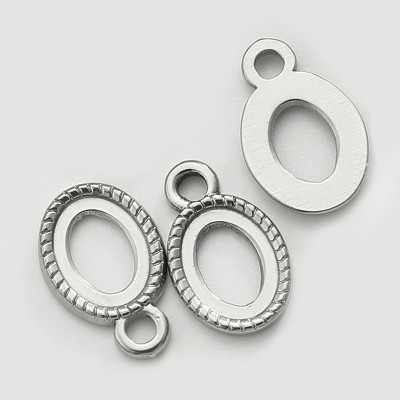 Oval bed for cabochon surgical steel