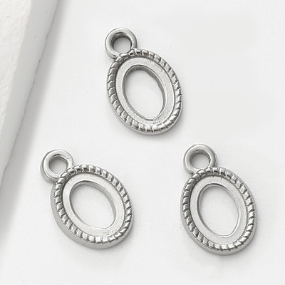 Oval bed for cabochon surgical steel