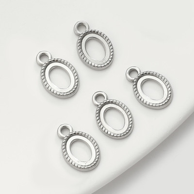 Oval bed for cabochon surgical steel