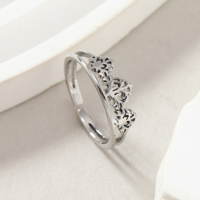 Ring with crown surgical steel